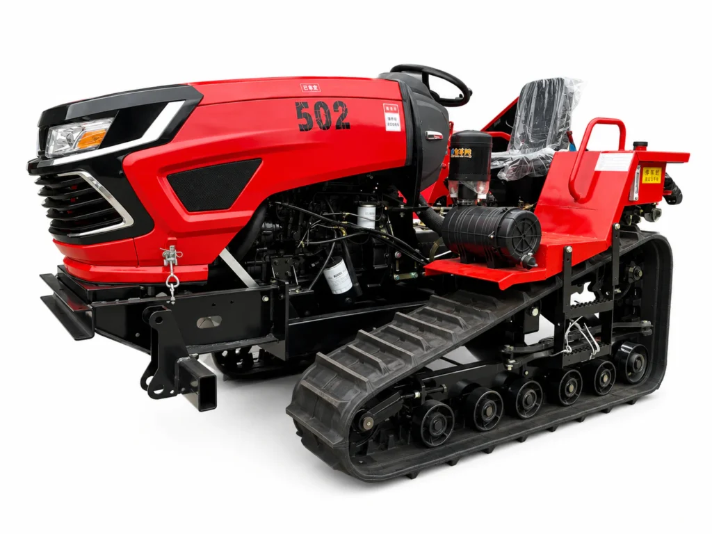 Tractor sobre orugas de 50 HP para arrozales y tierras de secano