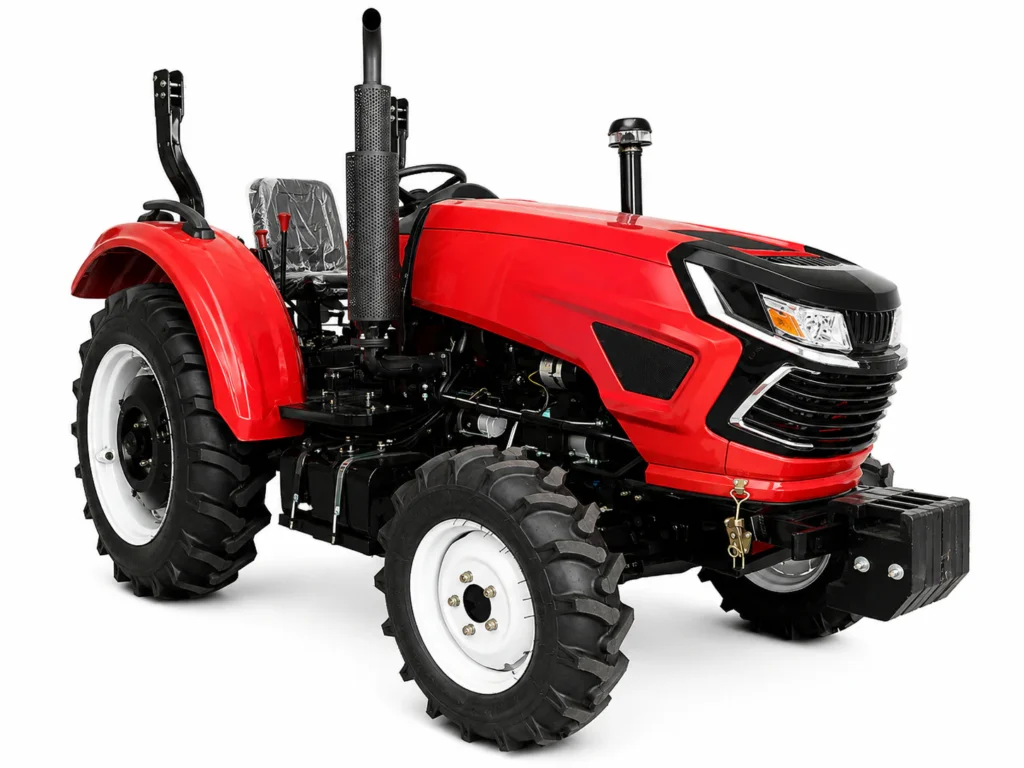 Red 80 HP 804 4WD utility tractor, front three-quarter view
