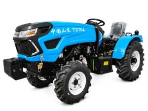 Blue 70 HP 704 4WD compact greenhouse tractor TE704 front left three-quarter view